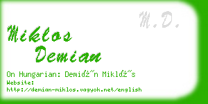 miklos demian business card